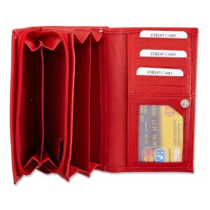 Tillberg ladies wallet made from real leather 10 cm x 17 cm x 4 cm red