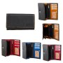 Tillberg ladies wallet made from real leather 10 cm x 17 cm x 4 cm black+royal blue