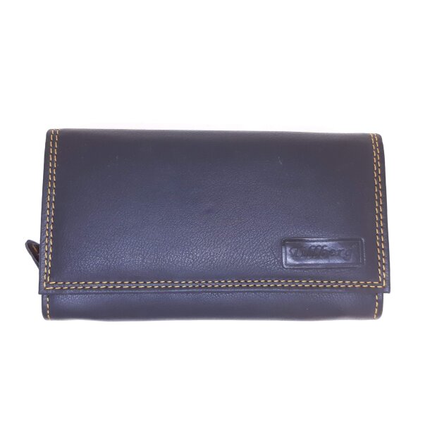 Tillberg ladies wallet made from real leather 10 cm x 17 cm x 4 cm black+tan