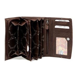 Tillberg ladies wallet made from real nappa leather 9,5x17x2,5 cm dark brown