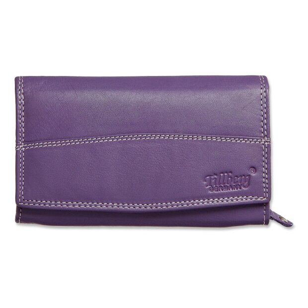 Tillberg ladies wallet made from real nappa leather 9,5x17x2,5 cm purple