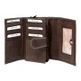 Tillberg ladies wallet made from real leather 9 cmx15cmx3,5cm dark brown+white