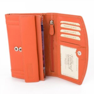 Tillberg ladies wallet made from real nappa leather 10,5x17x3 cm orange