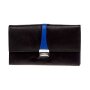 Real leather waiters wallet 11 cm x 18 cm x 3 cm black+royal blue