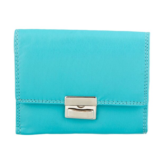 Tillberg ladies wallet made from real nappa leather 8 cm x 10,5 cm x 2,5 cm, sea blue
