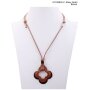 long necklace with adjustable knot + pendant, shiny...
