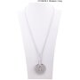 long necklace with pendant, rhodium/grey