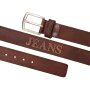 Leather waist belt Jeans, box with 12 belts, 3 x 90 cm, 3 x 100 cm, 3 x 110 cm, 3 x 120 cm dark brown