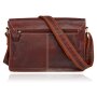 Real leather shoulder bag, hand bag reddish brown