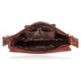 Real leather shoulder bag, hand bag reddish brown