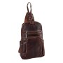 Real leather backpack, reddish brown