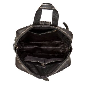 Real leather backpack black