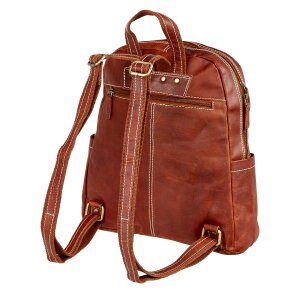 Real leather backpack, tan