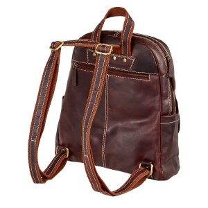 Real leather backpack, reddish brown