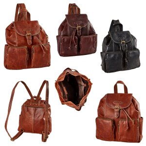 Real leather backpack