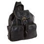 Real leather backpack, black