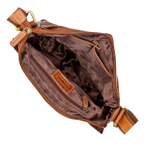 Real leather shoulder bag tan