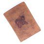 Mens wallet made from real leather with cowboy and horse motif, orange