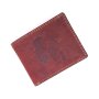 Real leather wallet with indian motive in wallet format, red