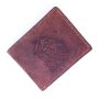 Real leather wallet with bull motif in wallet format, red