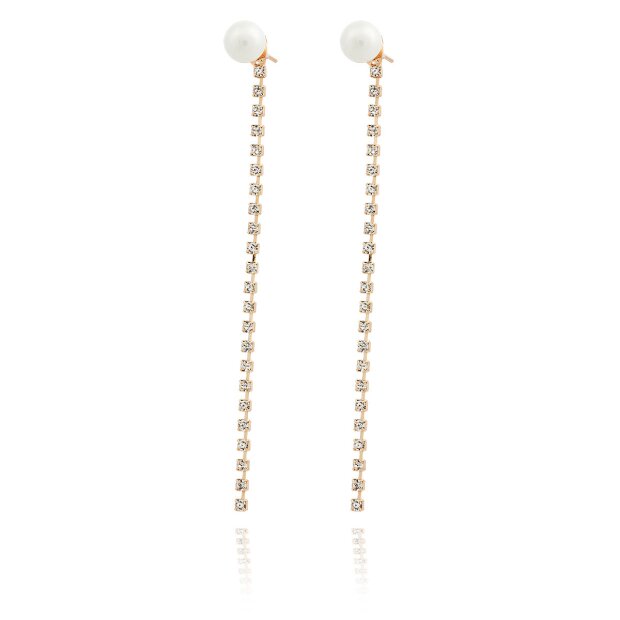 Earrings, pearls, discreet, cream white