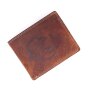 Real leather wallet with dolphin motive in wallet format orange