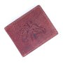 Real leather wallet with horse motif in wallet format, red