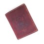Wallet made from real leather with horseshoe-lucky 7 motif, pink