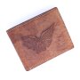 Real leather wallet with eagle motif