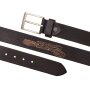 Buffalo leather belt with motor cycle motif, 4 cm wide, length 90,100,110,120 cm, 6 pieces, black