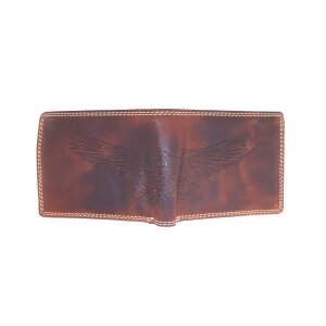 Real leather wallet with eagle motif