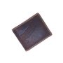 Real leather wallet with eagle motif dark brown