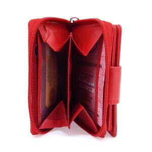 Wallet made from real nappa leather red