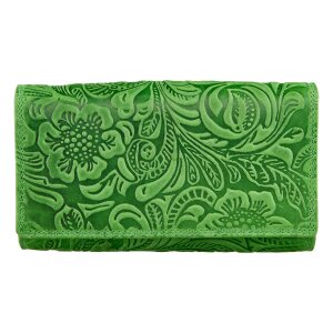 Leather wallet, real leather with motorbike motif