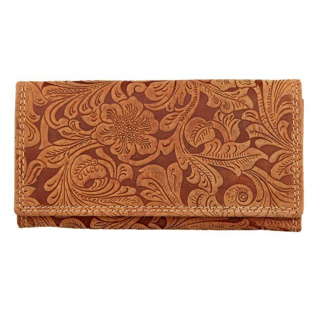 Real leather wallet, buffalo leather, full leather tan