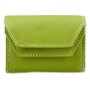 Mini wallet made from real nappa leather 7 cm x 9,5 cm x 1,5 cm, apple green