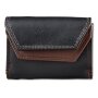 Mini wallet made from real nappa leather 7 cm x 9,5 cm x 1,5 cm, black+reddish brown