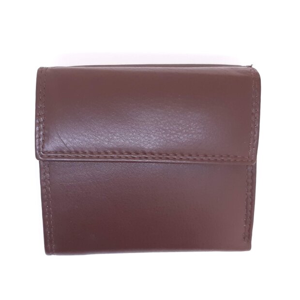 Tillberg wallet made from real leather 10 cm x 10 cm x 2,5 cm reddish brown