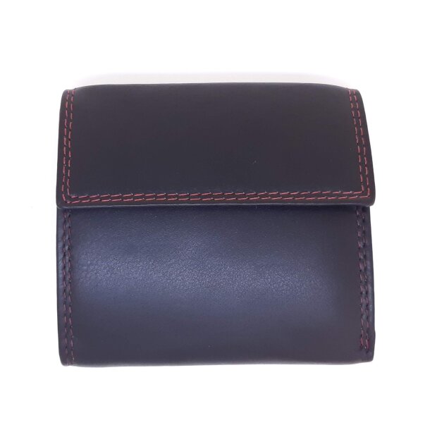 Tillberg wallet made from real leather 10 cm x 10 cm x 2,5 cm black+red