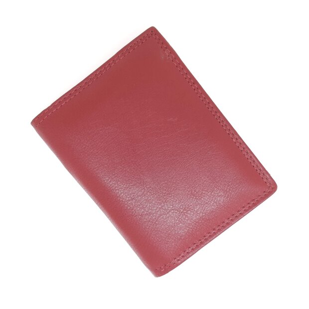 Tillberg Geldb&ouml;rse Portemonnaie Portmonee aus echtem Leder 12x10x2,5 cm rot