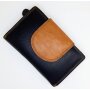High quality and robust ladies wallet made from real leather black+tan