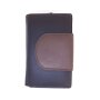 High quality and robust ladies wallet made from real leather black+reddish brown