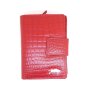 Wallet in croco look, real leather, robust, high quality red