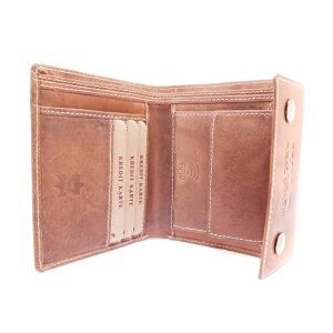 Leather wallet, hunter leather tan