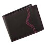 Real leather wallet black+pink