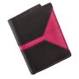 Real leather wallet black+pink