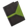 Real leather wallet black+apple green