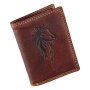 Real leather wallet, motif ram brown