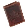 Real leather wallet, motif scorpion brown