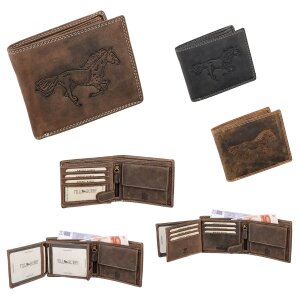 Real leather wallet with horse motiv, katta hunter leather